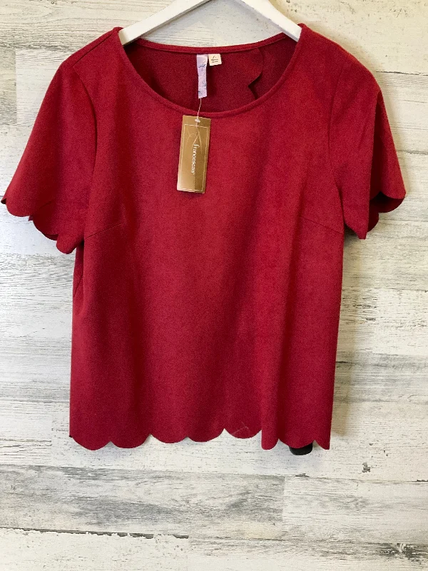 Take Advantage Top Short Sleeve By Francesca's In Red, Size: L