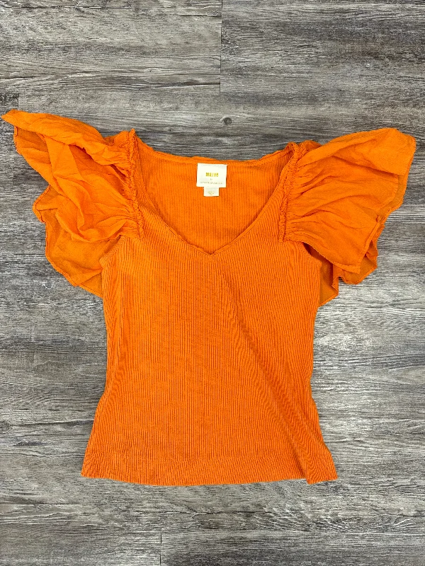 Lowest Price Top Short Sleeve By Maeve In Orange, Size: S