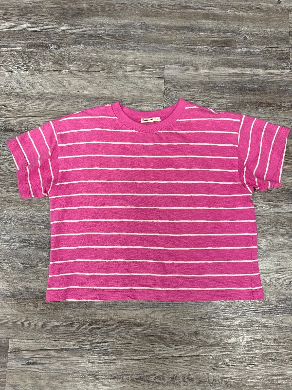 Markdowns Top Short Sleeve By Marine Layer In Pink & White, Size: Xs