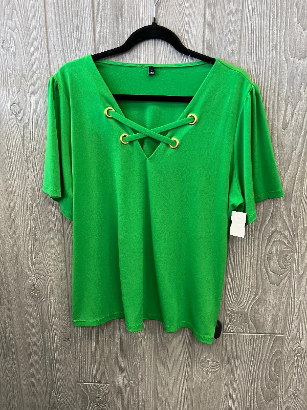 Loyalty Reward Top Short Sleeve By Michael By Michael Kors In Green, Size: Xl