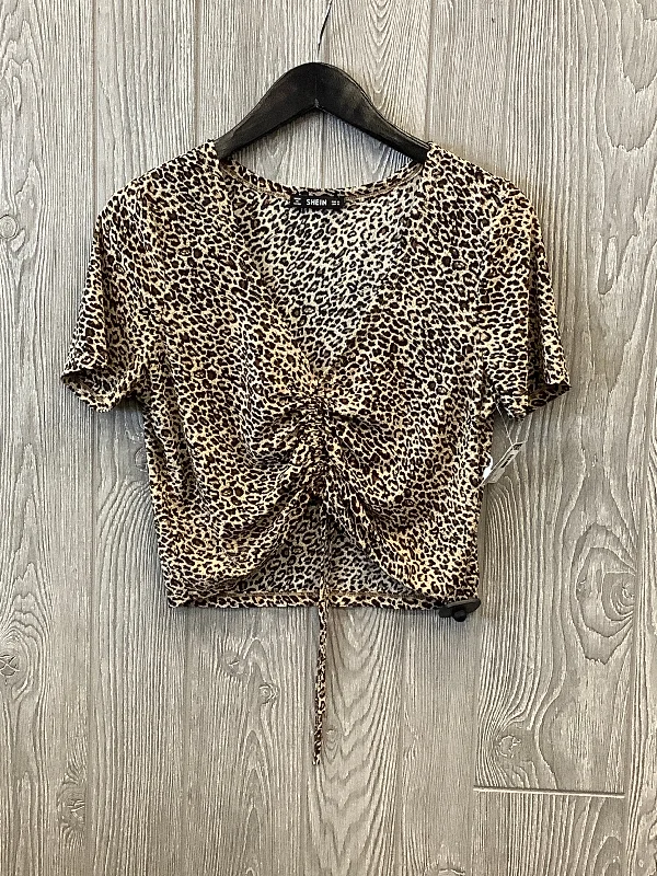 Clearance Items Top Short Sleeve By Shein In Animal Print, Size: Xl