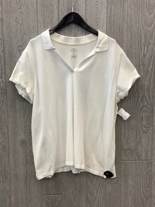 New Markdowns Top Short Sleeve By St Johns Bay In White, Size: 2x