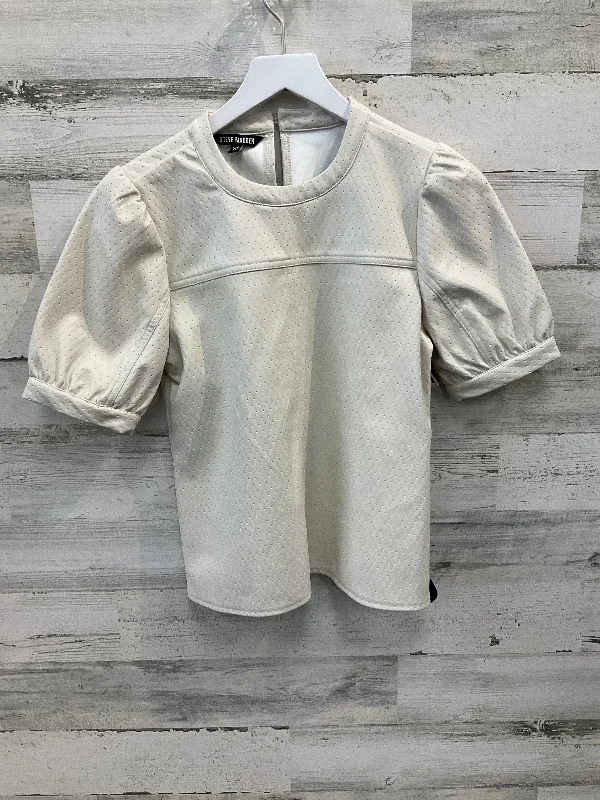 Limited Availability Top Short Sleeve By Steve Madden In Cream, Size: Xs