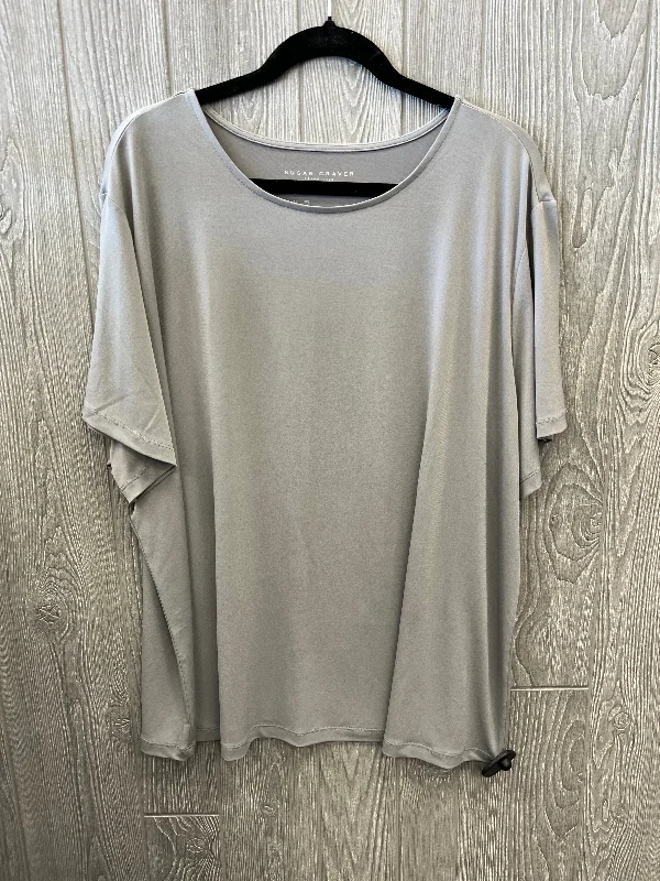 Mega Deal Top Short Sleeve By Susan Graver In Grey, Size: 3x