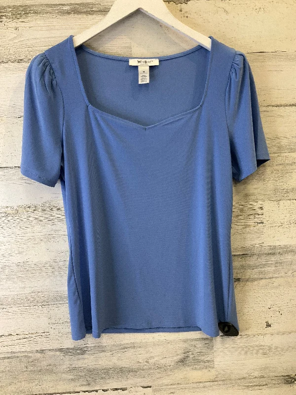 Best Deals Top Short Sleeve By White House Black Market In Blue, Size: M