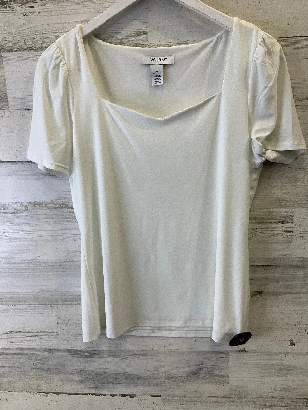Super Sale Top Short Sleeve By White House Black Market In White, Size: M