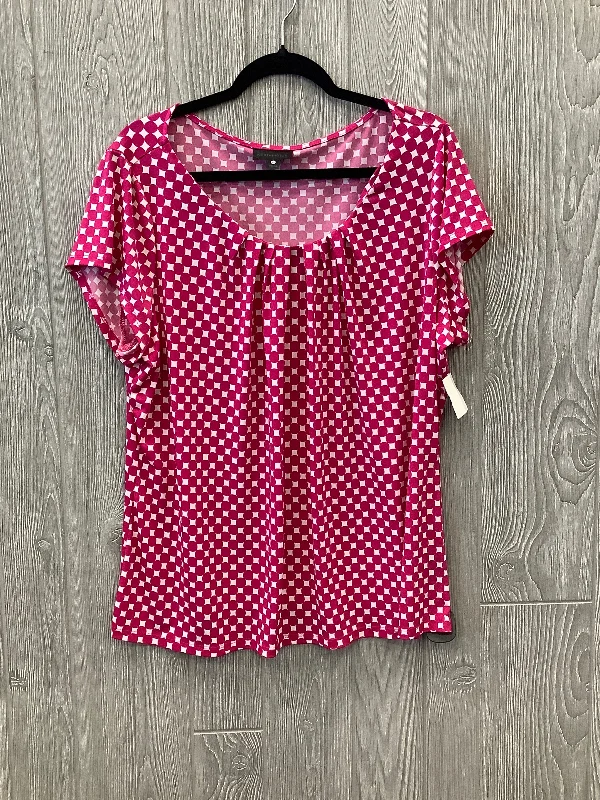 Extra Savings Top Short Sleeve By Worthington In Pink, Size: 2x