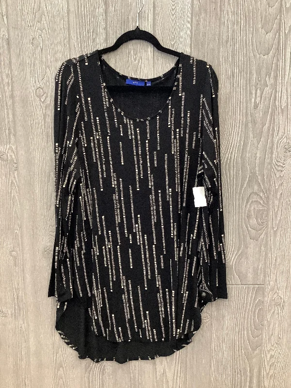 Can't Be Beat Tunic Long Sleeve By Apt 9 In Black, Size: L