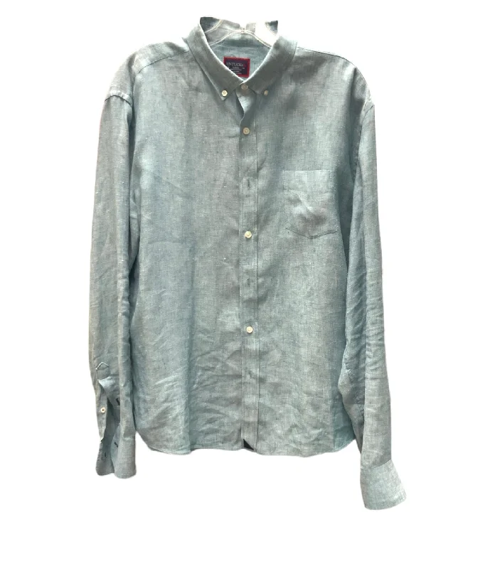 Deep Discounts UNTUCKit Men's Linen Shirt Teal L