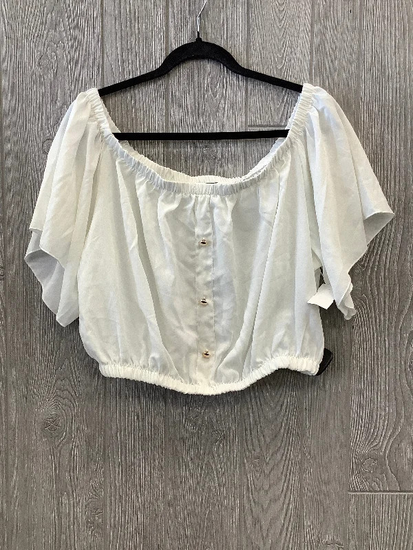 Midnight Sale White Top Short Sleeve Shein, Size 3x