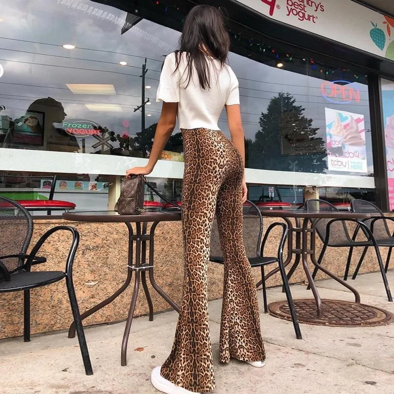 The Best Prices High Waist Leopard Print Flare Leggings