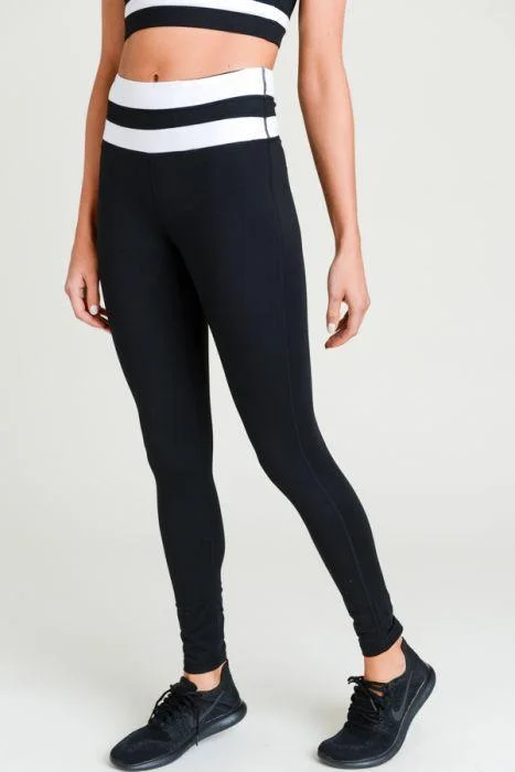 Buy More, Save More Highwaist Black-White Stripe Full Leggings