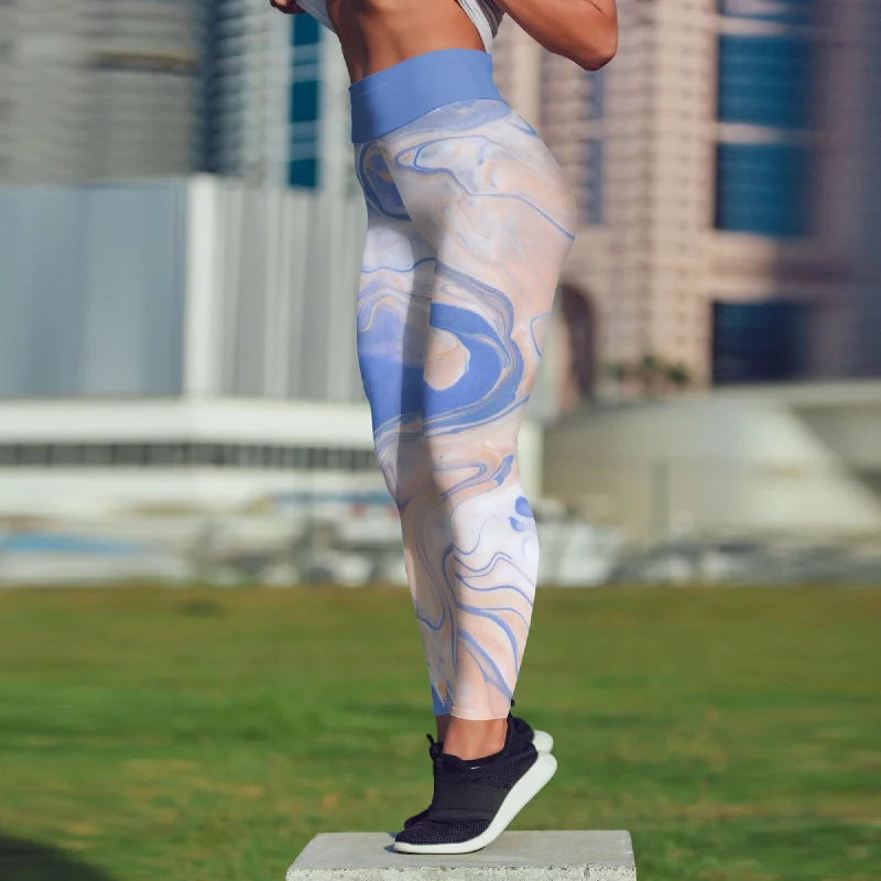 Stock Clearance Jean Blue Liquid Leggings