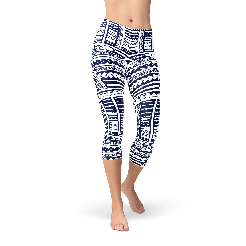 Fantastic Deals Polynesian Maori Tattoo Capri Leggings