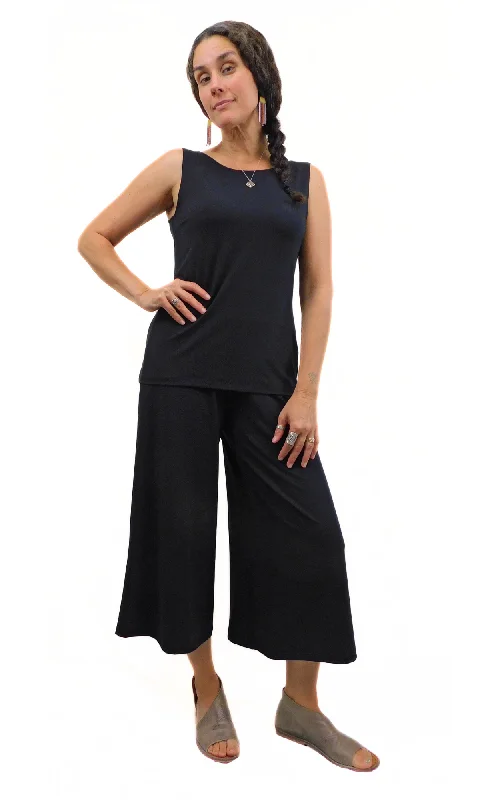 Price Drop Tencel Xtra Wide 25" Long Capri Pant - Black
