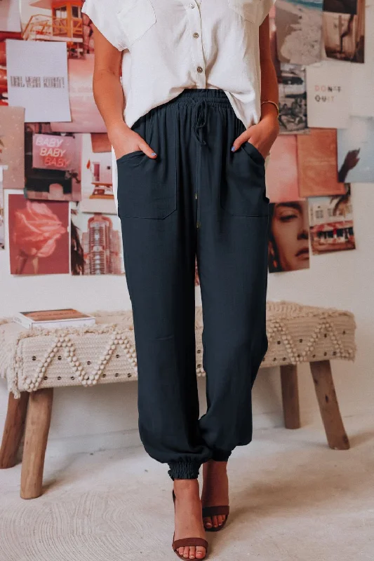 Price Rollback Tied Long Joggers with Pockets