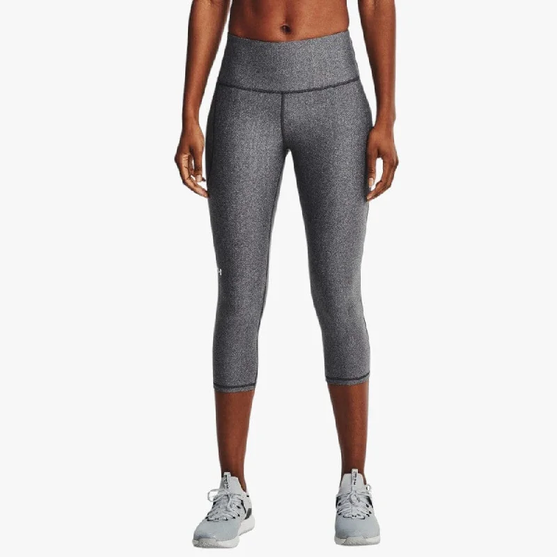 Unmissable Offer Under Armour Womens Heatgear Armour No-Slip Waistband Capris 019 Grey