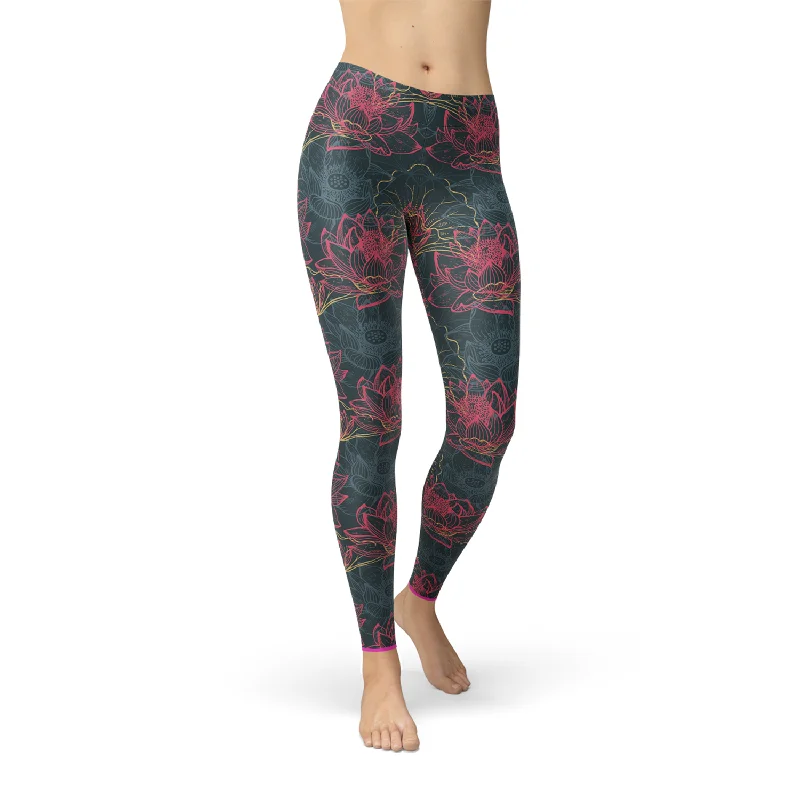 Year-End Sale Womens Floral Lotus Leggings