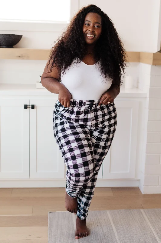 Don't Wait Your New Favorite Joggers in Black and White Check